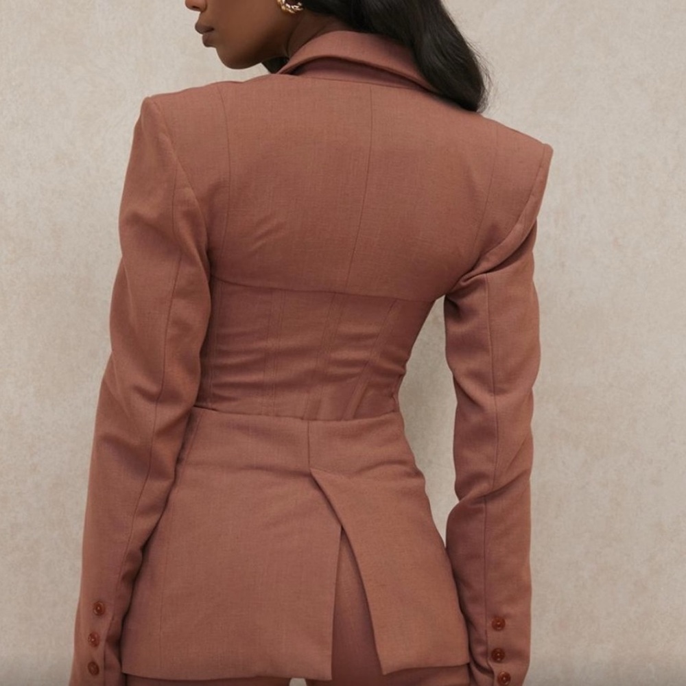 House of CB Brown Corset Blazer - Picture 3 of 14